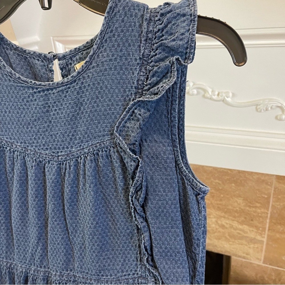 Madewell Dress Indigo Ruffled-Bodice Tiered Midi Dress Women’s XS Cottage-core - Picture 6 of 10